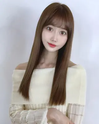 セミロング 韓国✖️網紅🖤 パーマYURIYAのヘアスタイル