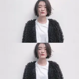 ショート カラー パーマ ヘアアレンジ 松田 亮葉のヘアスタイル