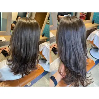 カラー 🩵盛れる顔周り/ 艶カラーemi🩵のヘアスタイル