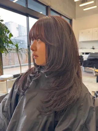 ロング カラー saki｜透明カラー ドライパーマ.パーマのヘアスタイル