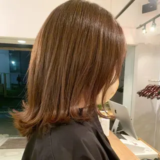 ミディアム カラー 透明感カラー✂︎ /縮毛矯正/YUKAのヘアスタイル