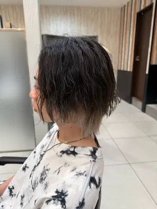 ミディアム パーマ メンズ 平石 花音のヘアスタイル