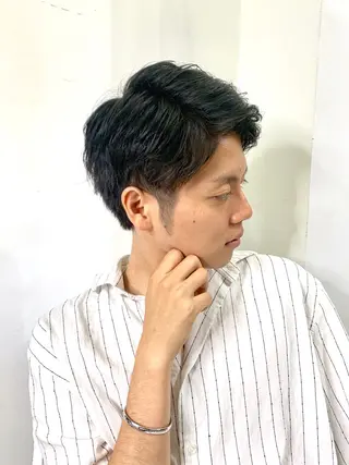 ショート カラー パーマ メンズ メンズ縮毛矯正 細谷碧海のヘアスタイル