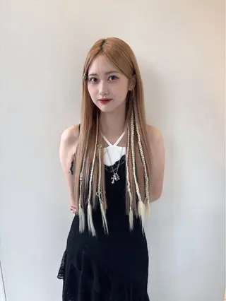 ロング 韓国エクステ／羽エク ダブルスキル💛のヘアスタイル
