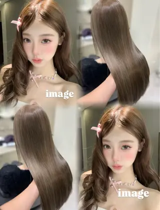 ロング カラー 🤍韓国大人っぽ ベージュMAI🤍のヘアスタイル