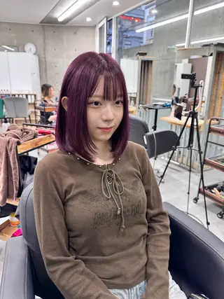 セミロング カラー 艶髪✨ブリーチ職人 yasuのヘアスタイル