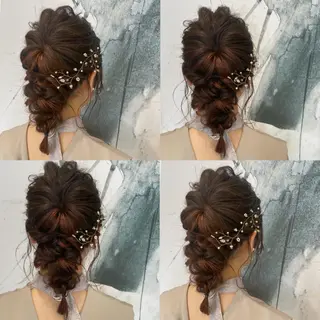 ミディアム ヘアアレンジ カジュアルを女っぽく 𝗮𝘆𝗮𝗰𝗼のヘアスタイル