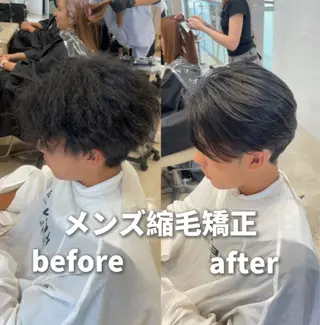 メンズ シャドウパーマ／骨格 矯正カット　トモキのヘアスタイル