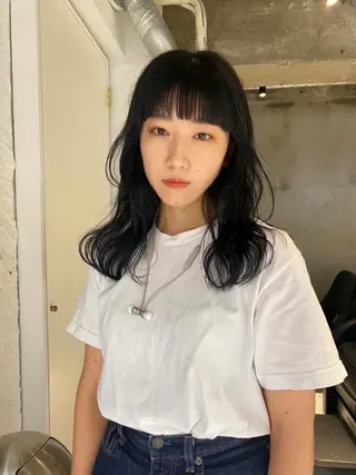 セミロング カラー パーマ ヘアアレンジ メンズ キッズ ネイル マツエク・マツパ アイブロウ パーマスタイル🔅 sayacaのヘアスタイル