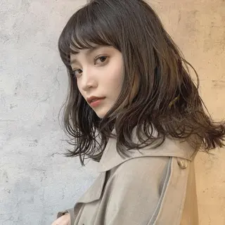 セミロング カラー 池田 真由美のヘアスタイル