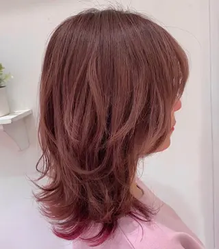 ミディアム カラー レイヤー特化 渋谷美容師/れなのヘアスタイル