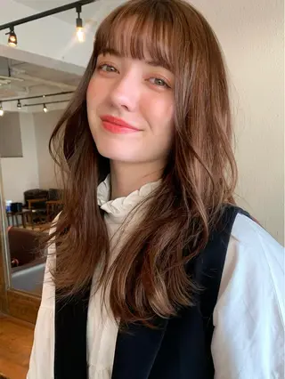 セミロング カラー 透明感カラー✂︎ /縮毛矯正/YUKAのヘアスタイル