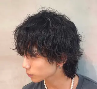 ミディアム パーマ ヘアアレンジ メンズ fifth 石川 凪のヘアスタイル