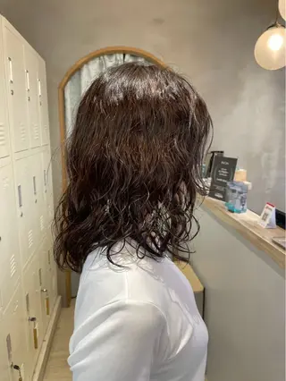 セミロング パーマ ボブ 韓国レイヤー しょうきのヘアスタイル