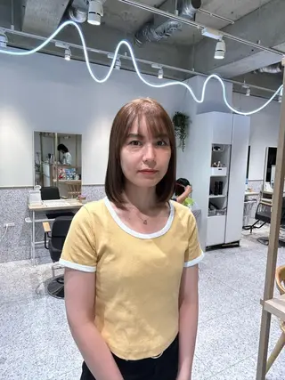 ミディアム カラー ヘアアレンジ ♡透明感カラー★ ネイル/しの♡のヘアスタイル