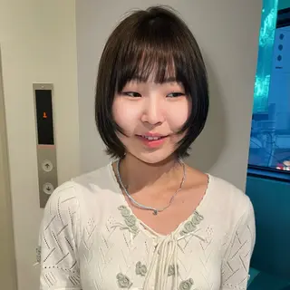 ショート カラー なかがきはな/ボブ/ レイヤー/パーマのヘアスタイル