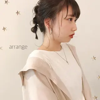 ミディアム ヘアアレンジ 市川 千夏のヘアスタイル