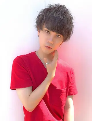 ショート カラー パーマ ヘアアレンジ メンズ 野木 良平のヘアスタイル