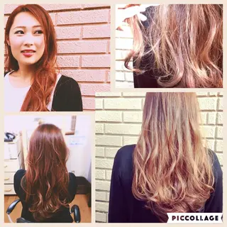 ロング 小林　ローズパープル カット＆カラー美容室のヘアスタイル