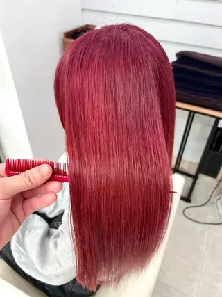 ミディアム カラー ブリーチ有無Wカラー メンズパーマ大成のヘアスタイル