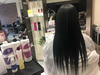 ロング 【南草津】髪質改善 ヘナカラー&縮毛矯正のヘアスタイル
