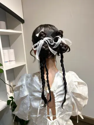 セミロング ヘアアレンジ アレンジ/新宿 透明感カラー/ヤノのヘアスタイル