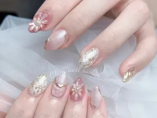 ネイル エツメ💅 長さ出し🎀デザインのネイルデザイン