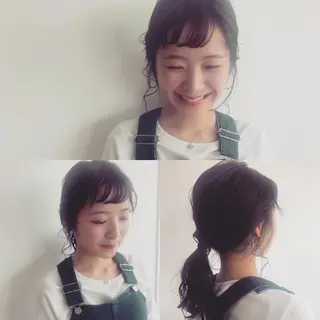 ヘアアレンジ 💓パーマ，💗 レイヤーカットのヘアスタイル