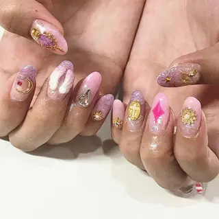 ネイル 渋谷／チップ長さ出し 👑アプレgel-xのネイルデザイン