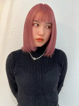 カラー ブリーチカラー🎀 韓国風/寺門美優のヘアスタイル
