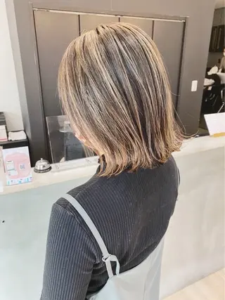 カラー ボブパーマ/デジパ 松原吹季のヘアスタイル