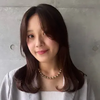 セミロング パーマ 韓国風パーマ🌿コテ 巻き風パーマ/るいのヘアスタイル