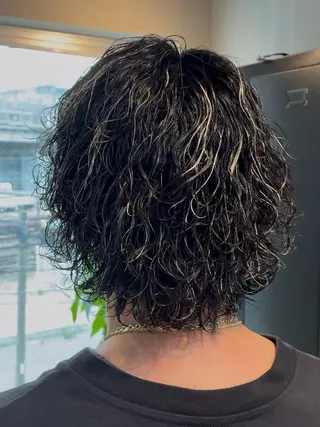 ミディアム カラー メンズ パーマ指名No.1✨ /大宮/海志のヘアスタイル