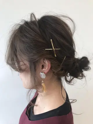 ミディアム カラー パーマ ヘアアレンジ メンズ キッズ ネイル マツエク・マツパ Lien 深井店のヘアスタイル