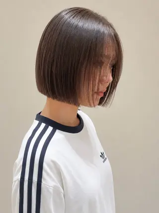 ミディアム 透明感カラー/ボブ 高野菜瑠のヘアスタイル