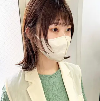 ミディアム カラー Hareru 豊田 修廣のヘアスタイル