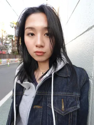 ミディアム パーマ カラー CEINE PATHのヘアスタイル