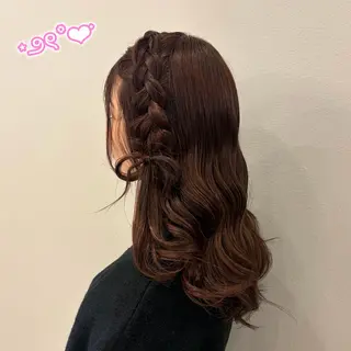 ヘアアレンジ 顔周り/ガーリー /ヘアメ/あつはのヘアスタイル