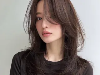ミディアム 髪質改善 赤み消しカラー山本のヘアスタイル