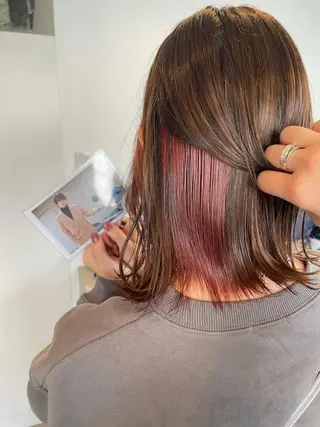 セミロング カラー ヘアアレンジ REONA🪽✨薬院 レイヤーカット🫧のヘアスタイル