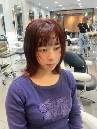ミディアム カラー 透明感カラーショート ボブツムギ♡のヘアスタイル