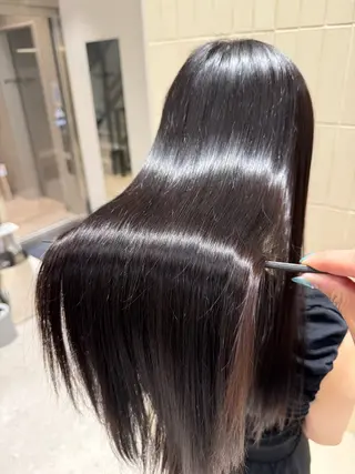 ロング パーマ ヘアアレンジ 縮毛矯正/髪質改善/ ブリーチ毛/木元渓太のヘアスタイル