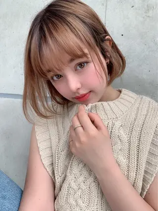 ミディアム カラー エフェクトブリーチ 🌟前澤啓太朗のヘアスタイル