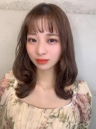 ミディアム カラー 透明感カラー✂︎ /縮毛矯正/YUKAのヘアスタイル