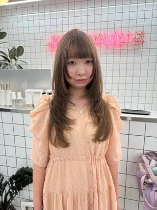 ミディアム カラー ヘアアレンジ 夕羽夢🍓矢場/ JILLSTUDIOのヘアスタイル