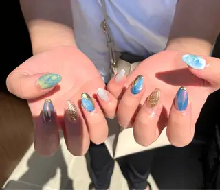 ショート カラー キッズ ネイル 2DY NAIL SALONのネイルデザイン