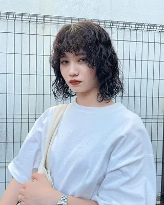 ミディアム パーマ ♡tomo♡ 岐阜レイヤーカットのヘアスタイル