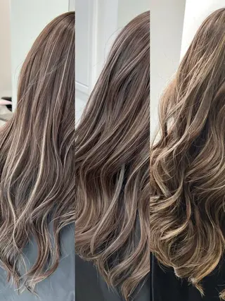 ロング カラー ヘアアレンジ ブリーチカラー 安田海音のヘアスタイル