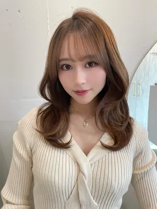 ミディアム カラー 上品ヘア🤍顔周り/ レイヤー✨/林遼一郎のヘアスタイル