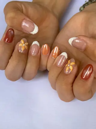 ネイル 手描き🌸ニュアンス monny nailのネイルデザイン
